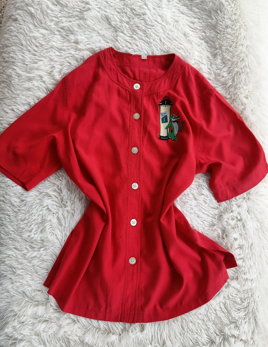 Camicia ricamata coccodrillo