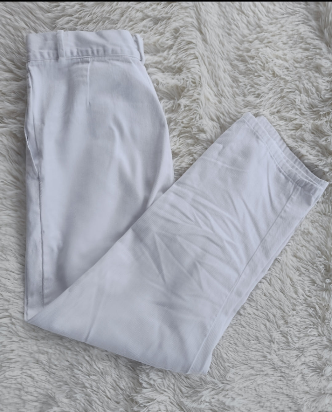 Pantaloni Bianchi in Misto Cotone