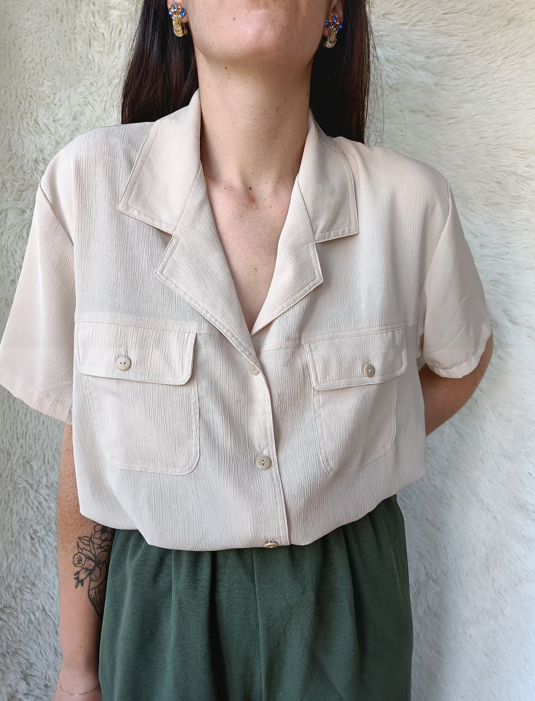 Camicia seta crema