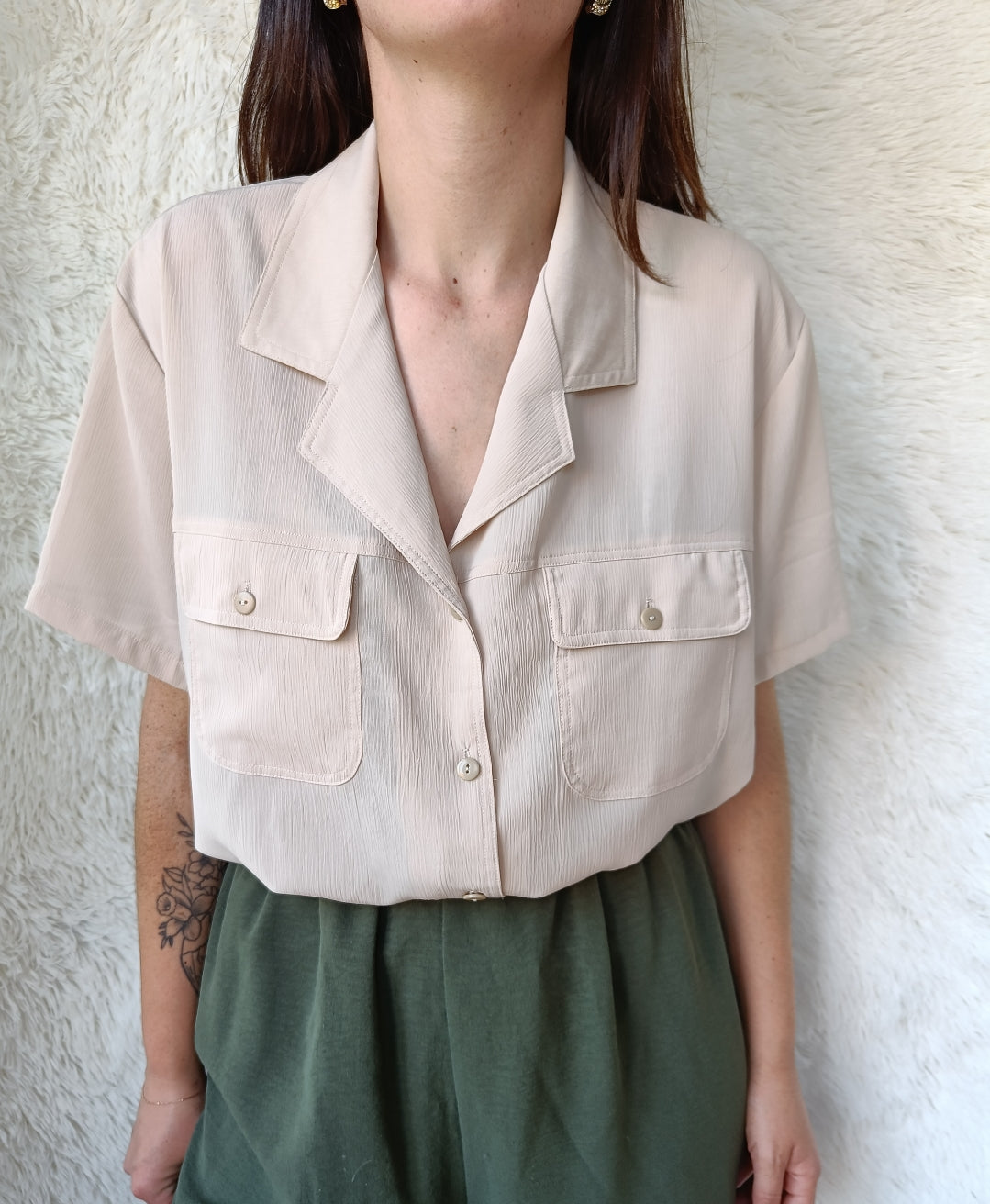 Camicia seta crema