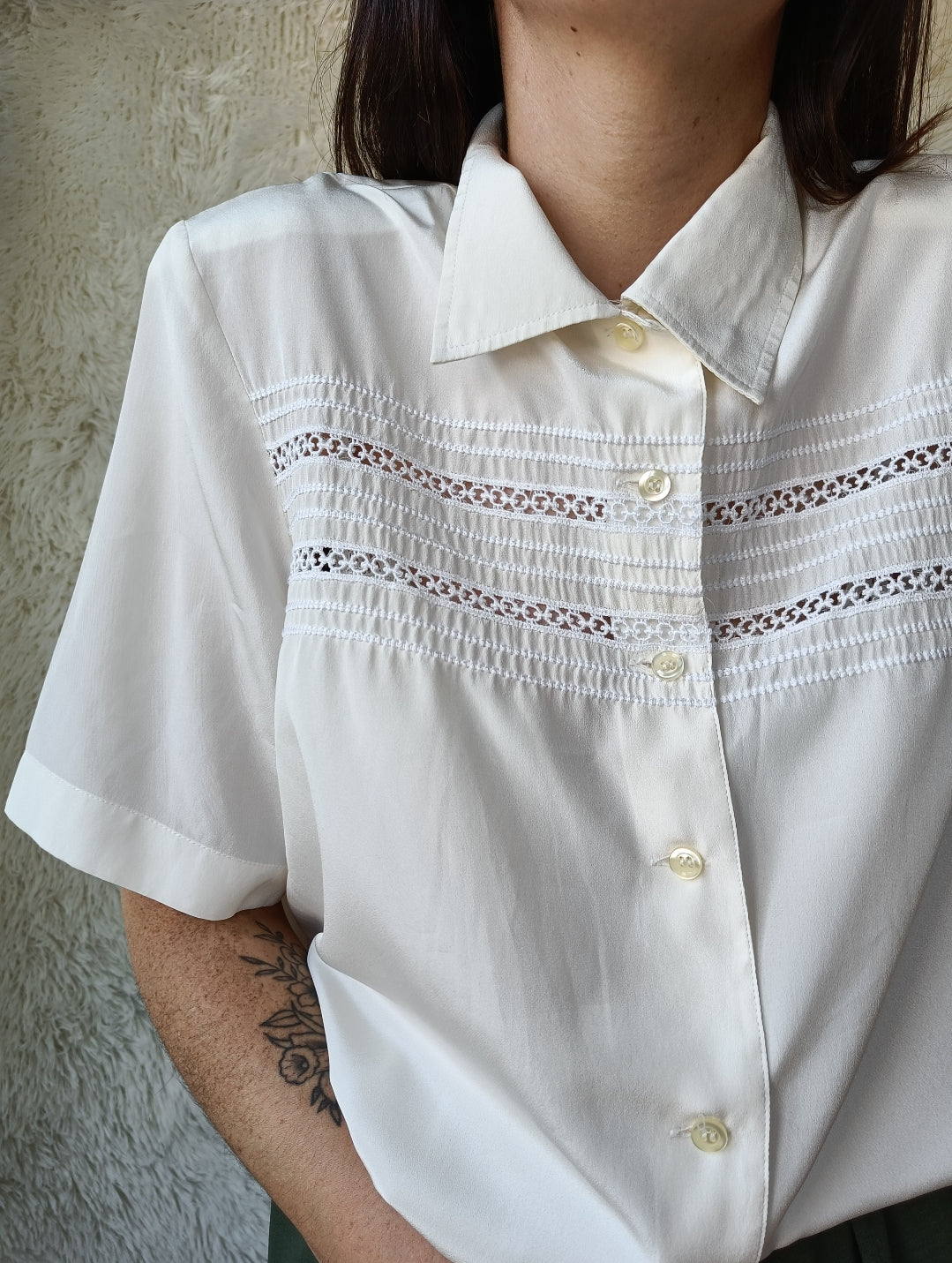 Camicia pizzo avorio