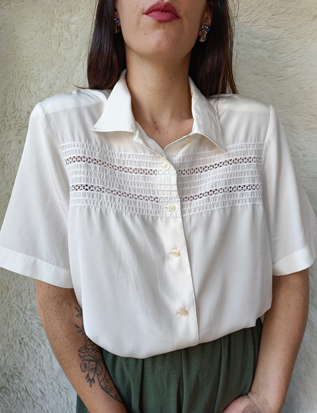 Camicia pizzo avorio