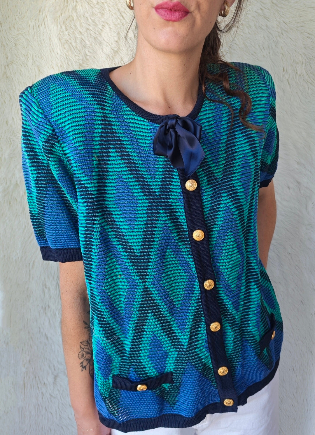 Cardigan vintage anni ‘80 in cotone