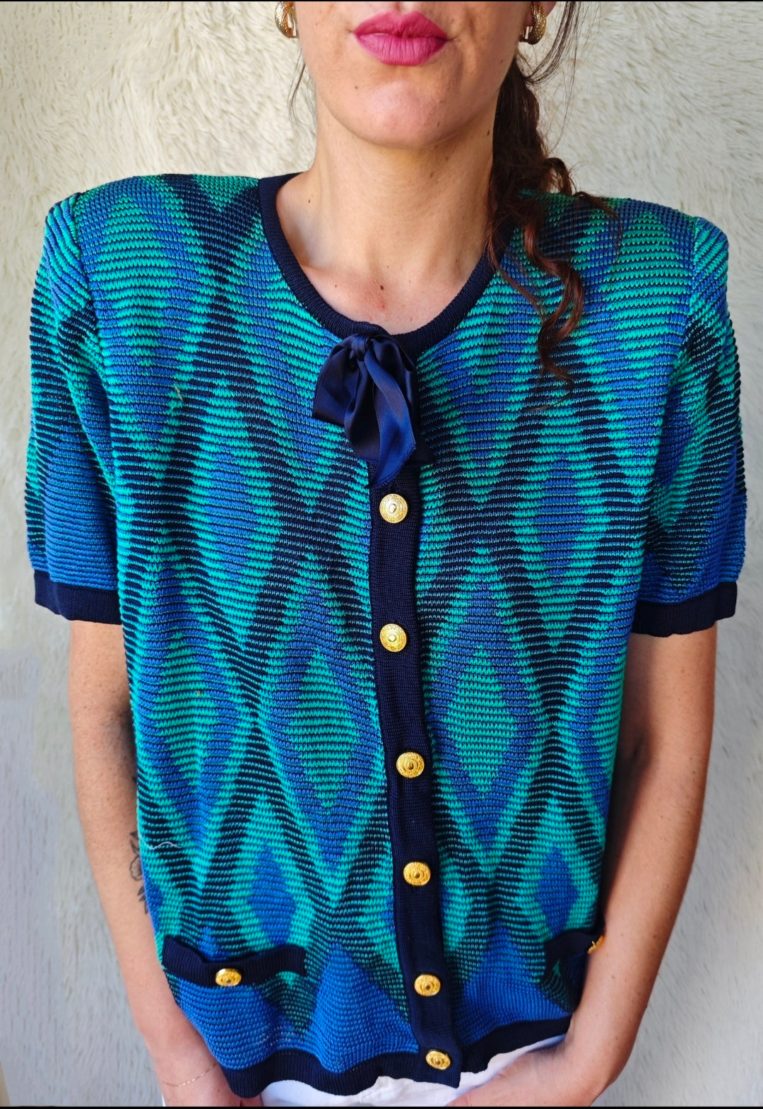Cardigan vintage anni ‘80 in cotone