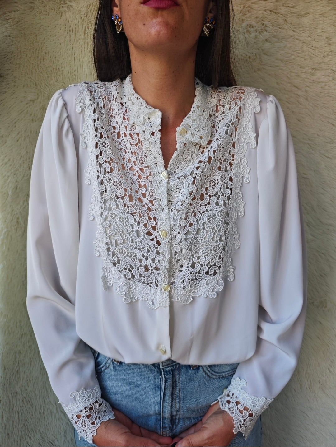 Camicia pizzo sangallo