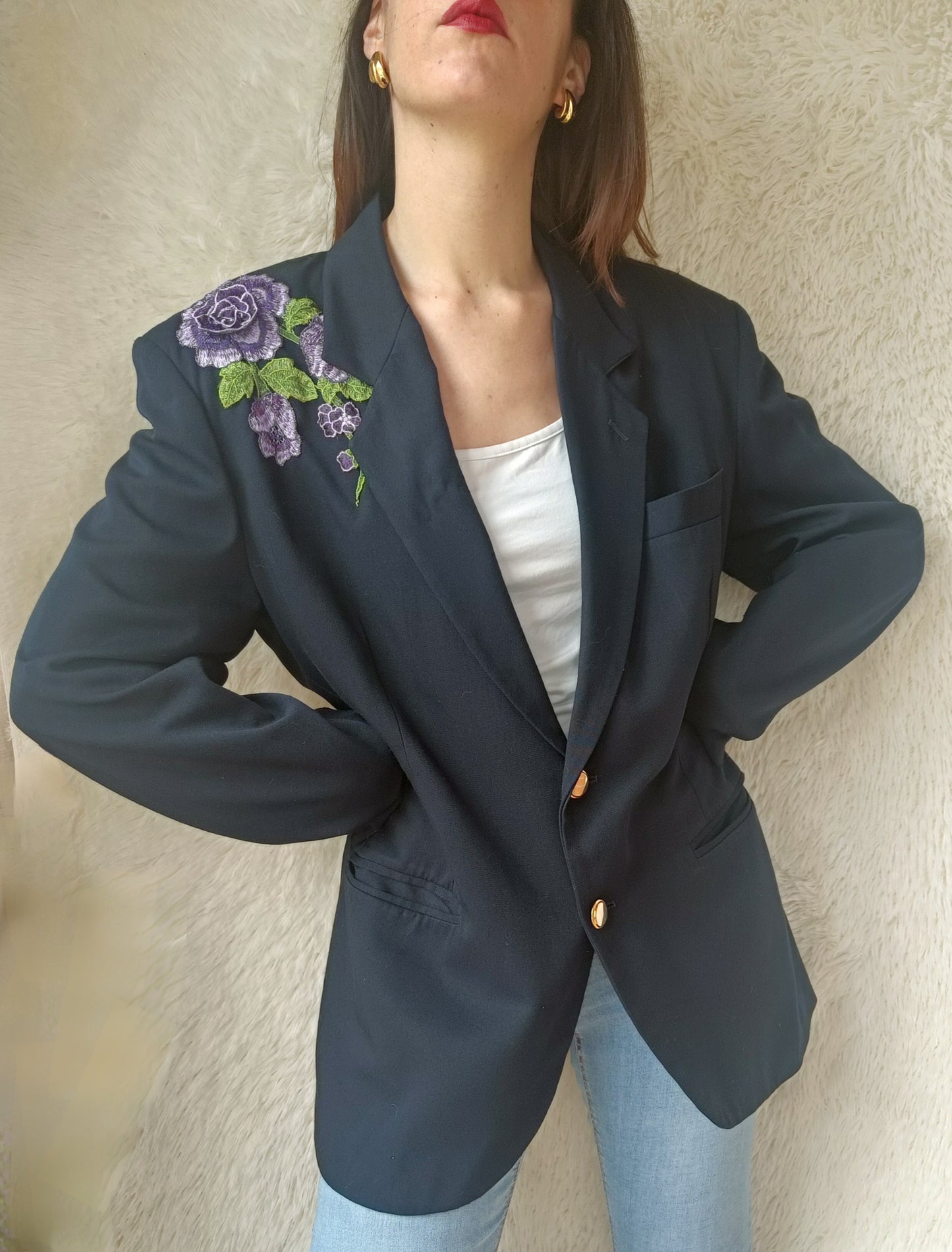 blazer ricamo floreale
