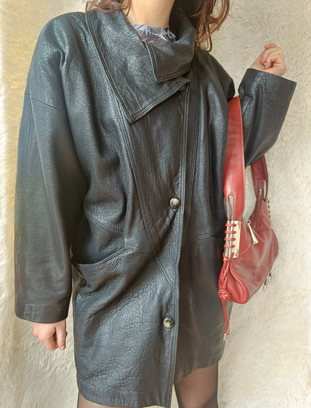 Giacca oversize grinzata
