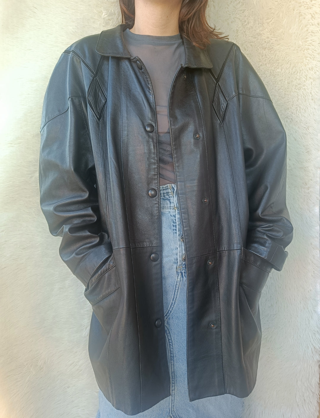 Trench vera pelle e camoscio