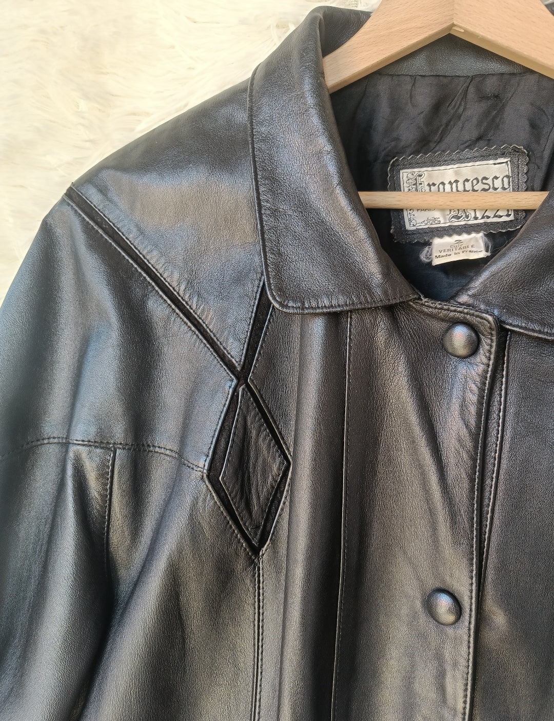 Trench vera pelle e camoscio