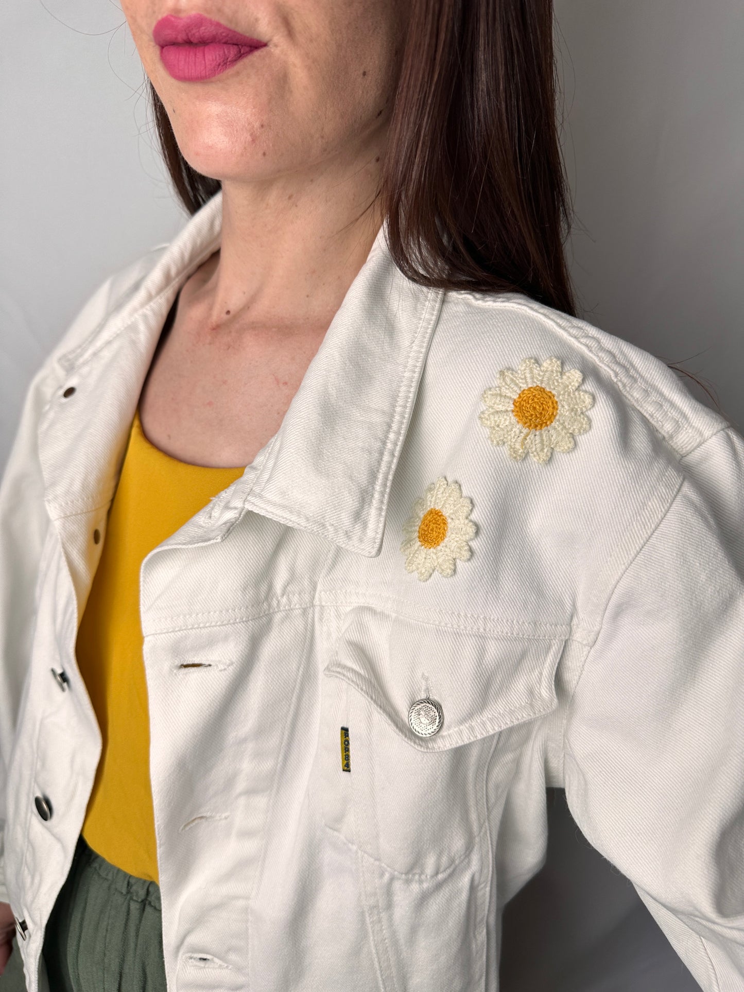 Giacca denim Pop84 margherite