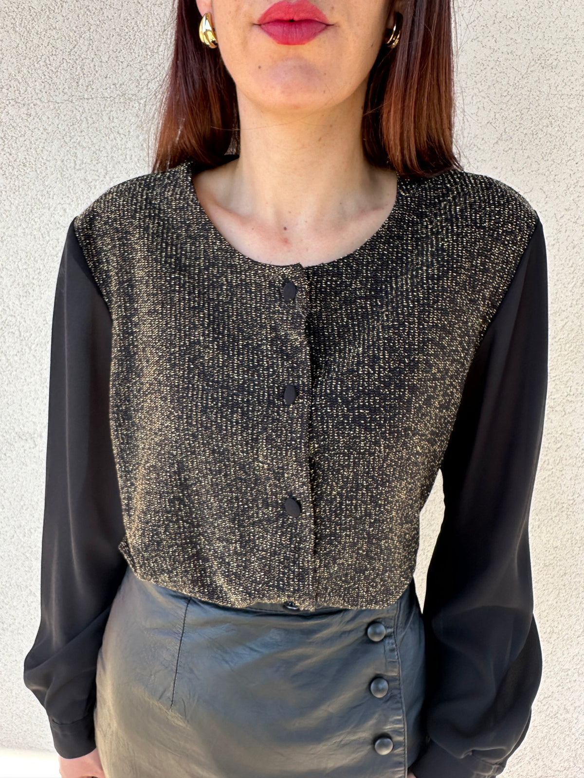 Blusa Lurex e Chiffon