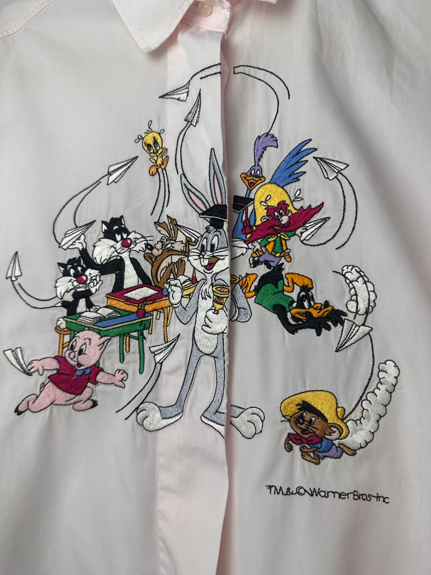 Camicia Looney Tunes rosa cipria