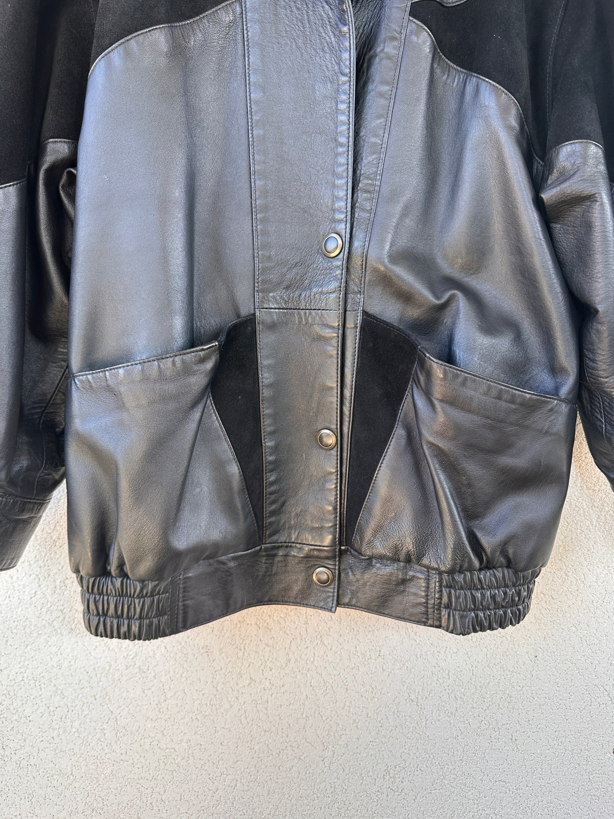 Bomber pelle fantasia geometrica