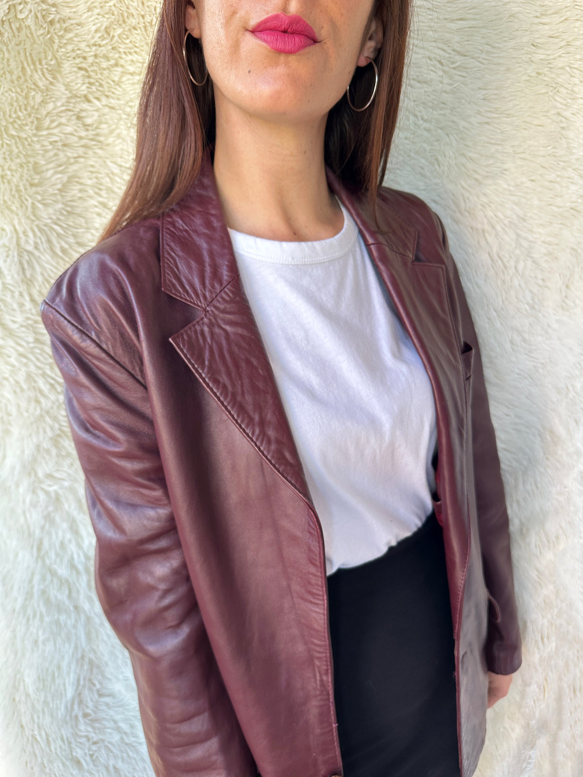 Giacca pelle bourdeux