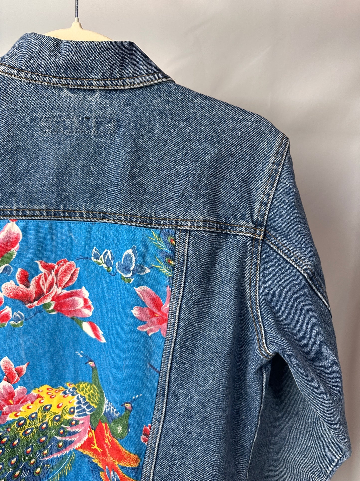 Peacock Garden – Upcycled Denim Jacket