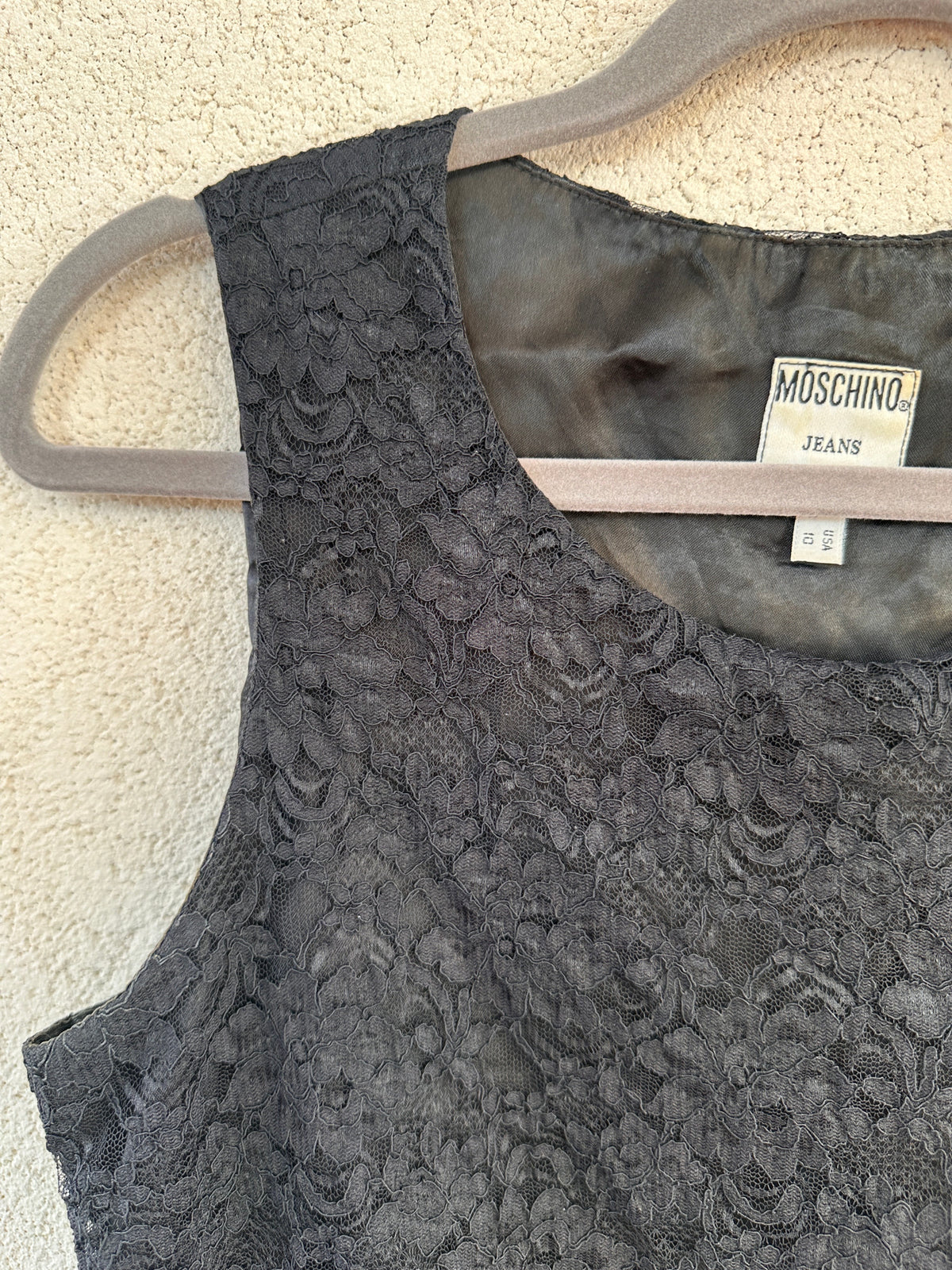 Top in Pizzo Nero Moschino