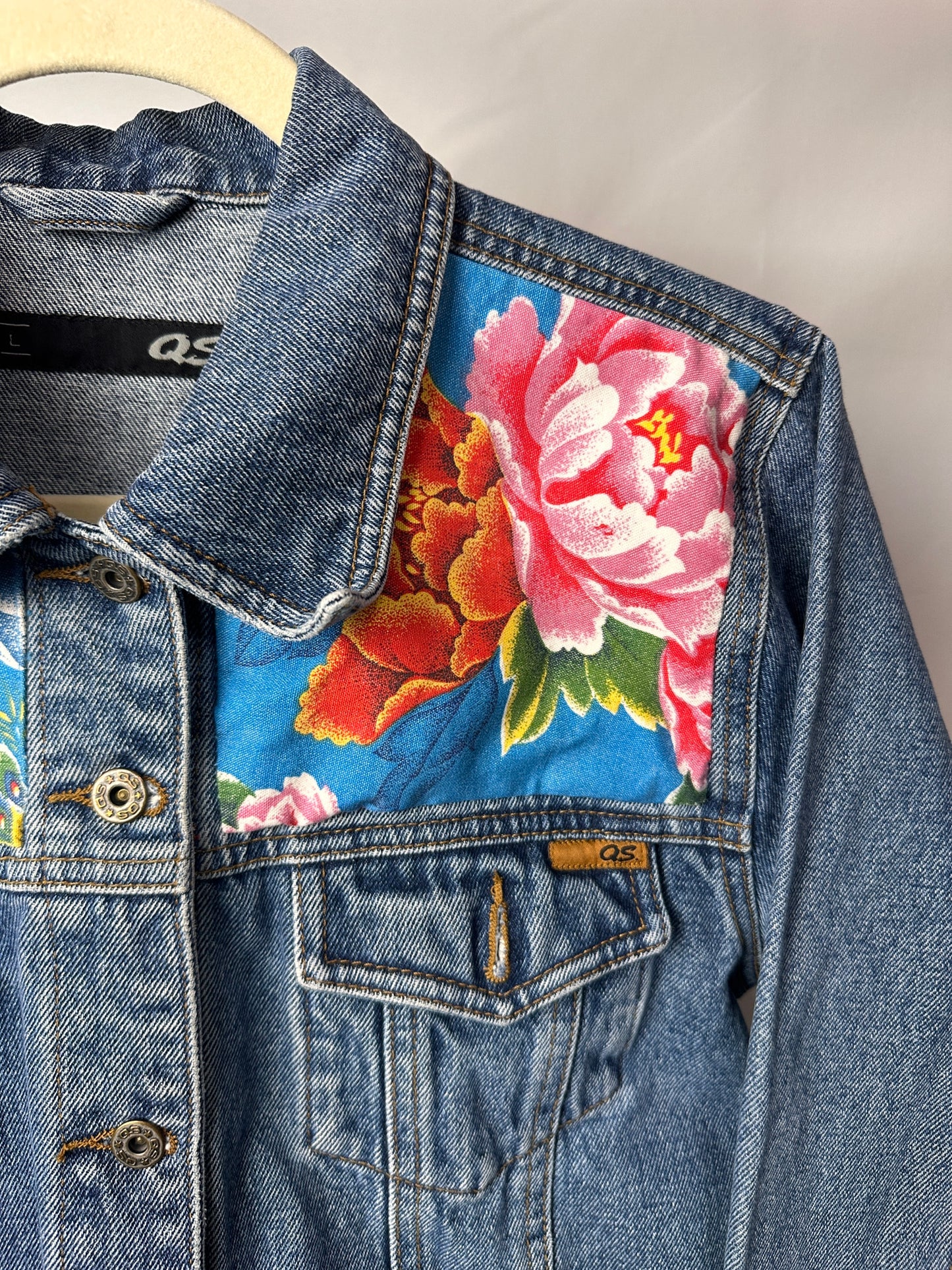 Peacock Garden – Upcycled Denim Jacket
