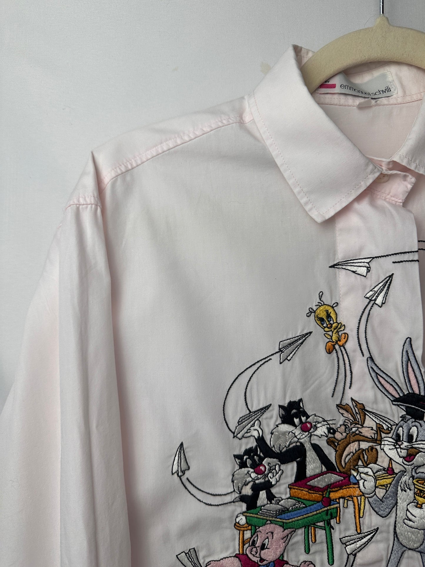 Camicia Looney Tunes rosa cipria
