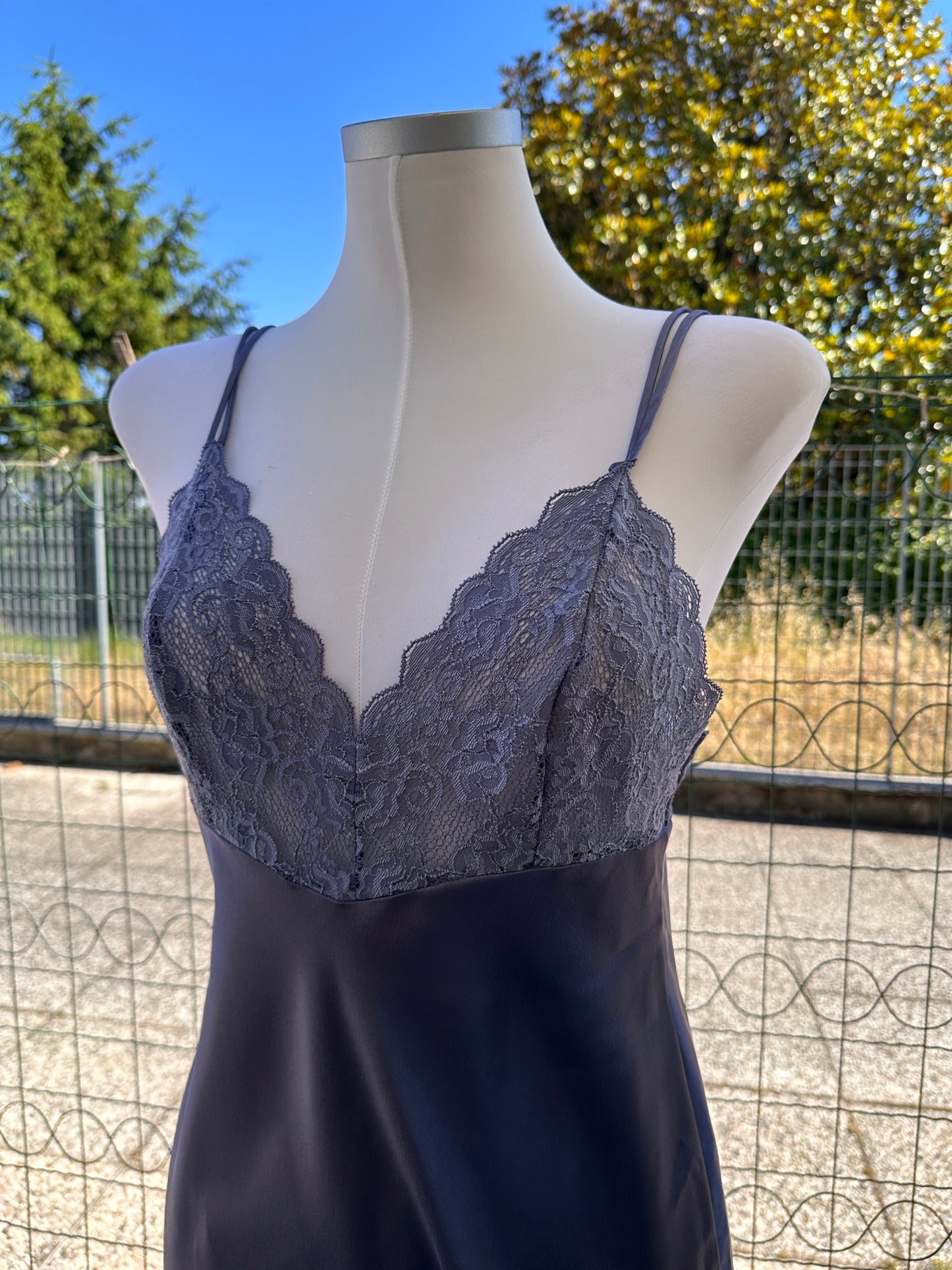 Slip dress grigio lavanda