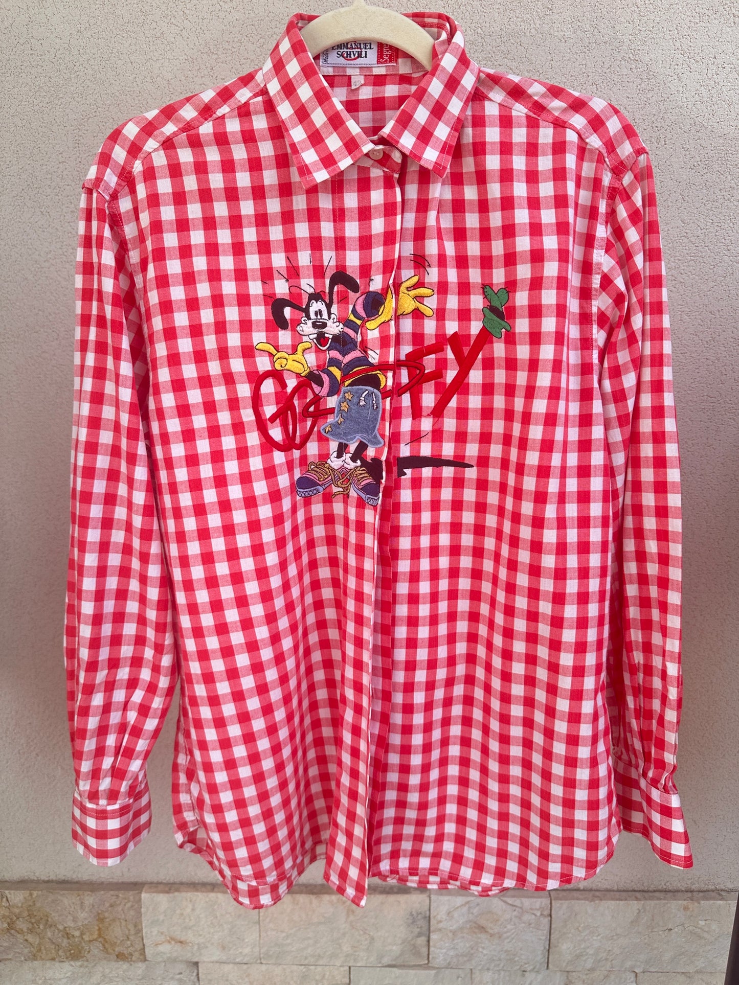 Camicia goofy vichy rosso