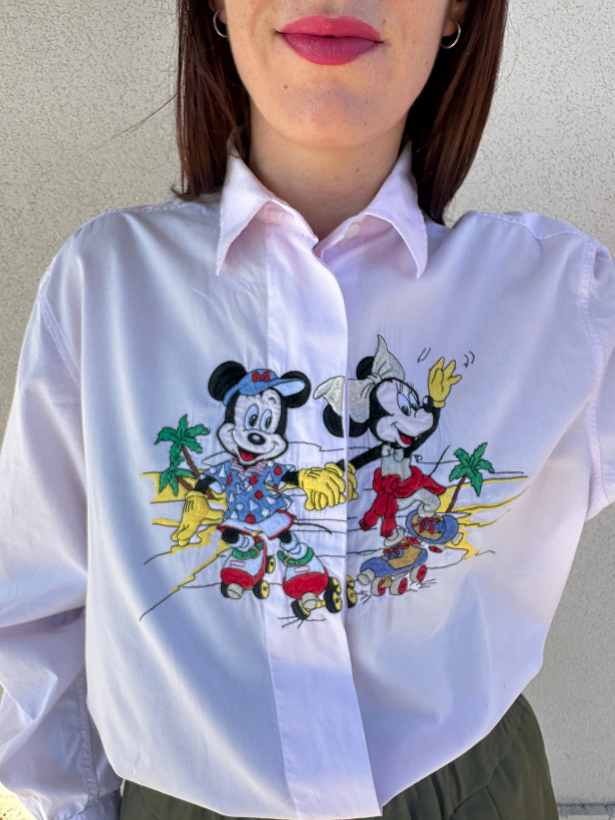 Camicia Topolino e Minnie sui pattini