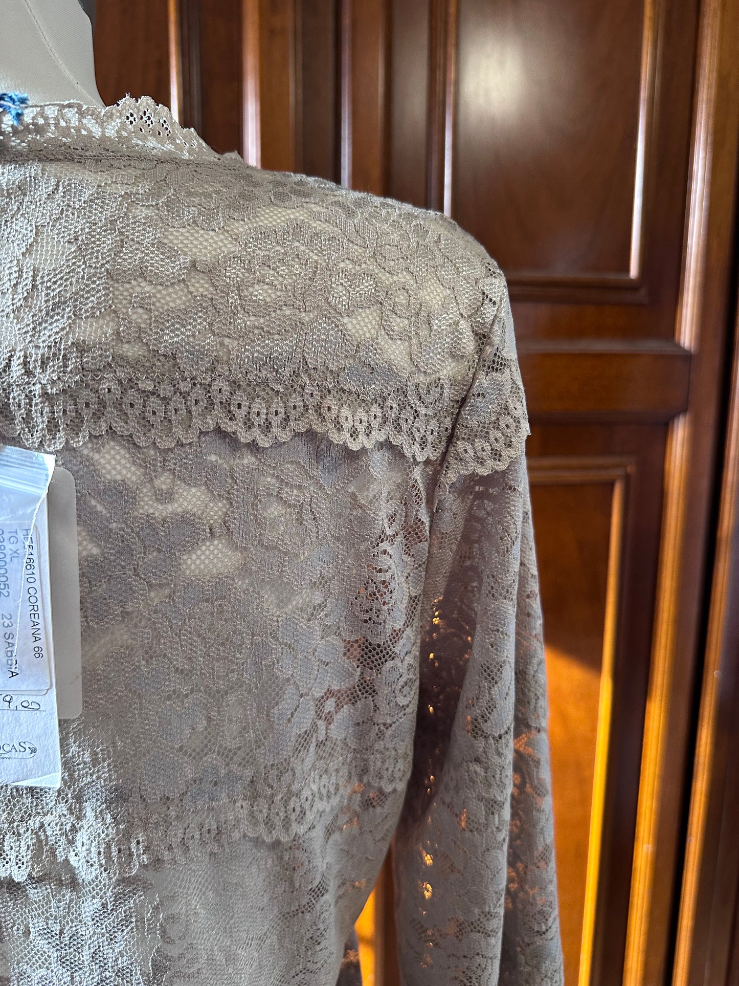 Lace cardigan sabbia