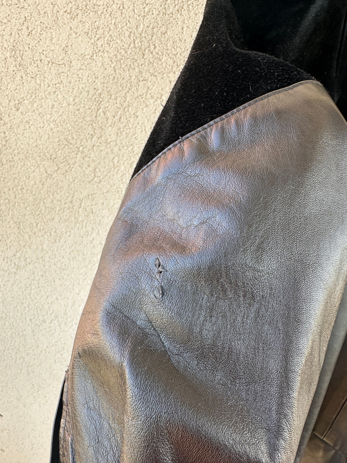 Bomber pelle fantasia geometrica