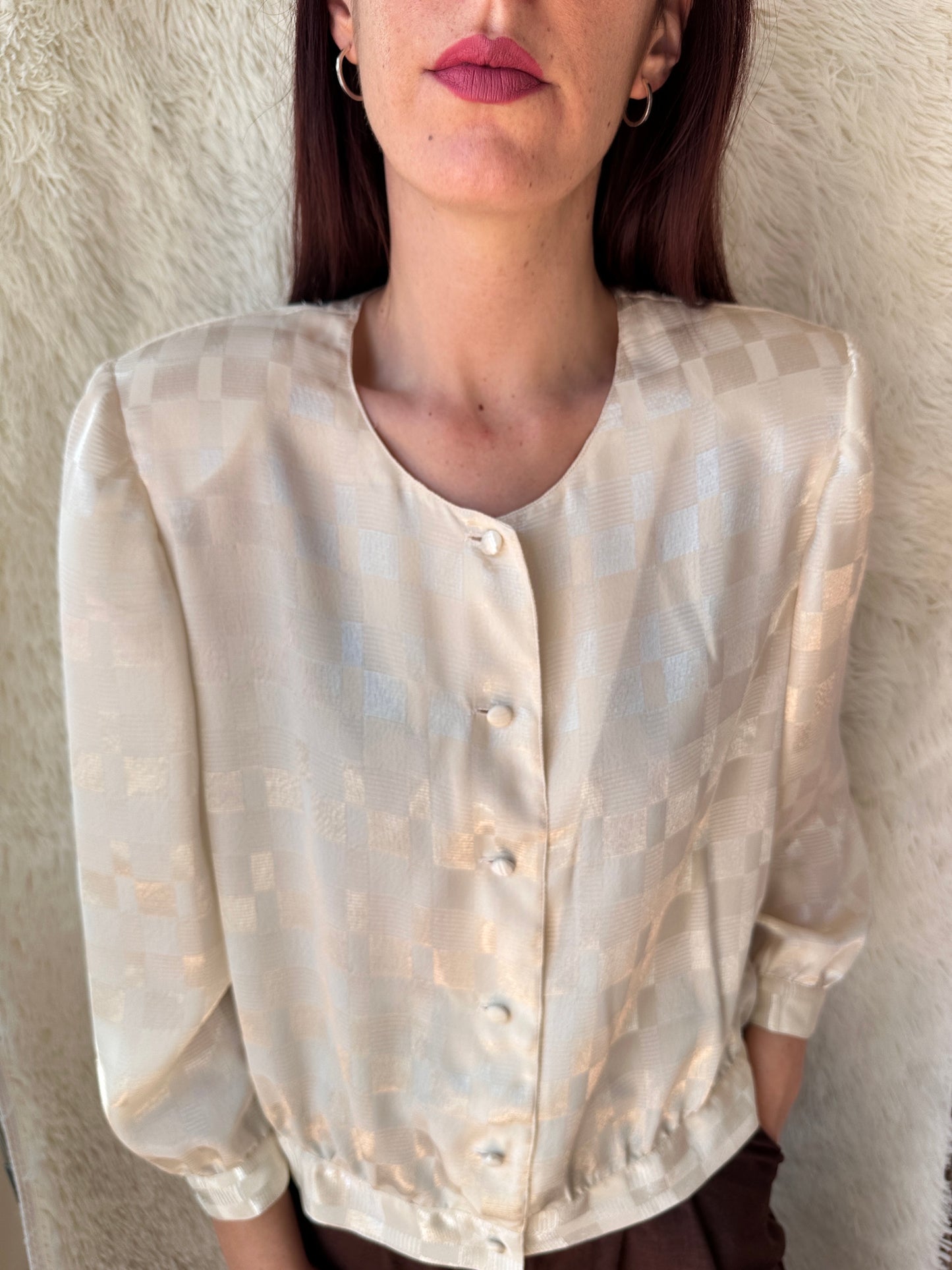 Blusa jacquard champagne