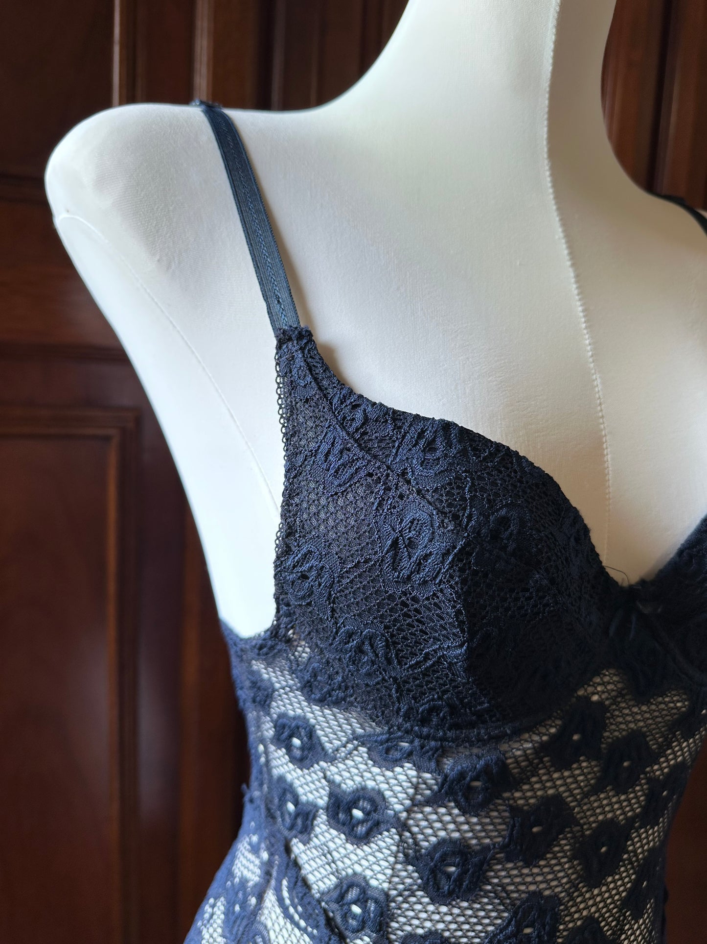 Lace bodysuit navy Marisetienne