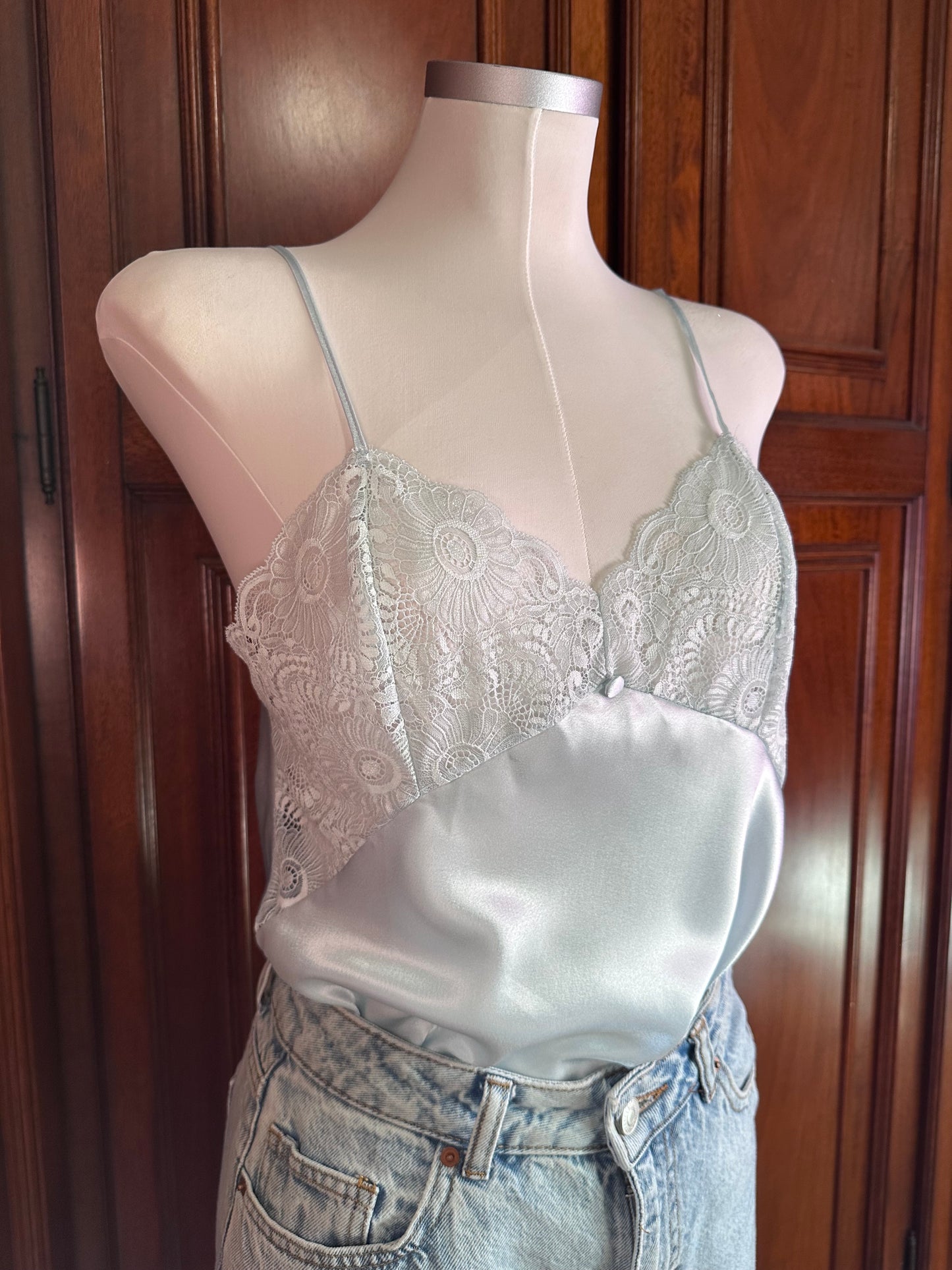 Pigiama satin blu cielo