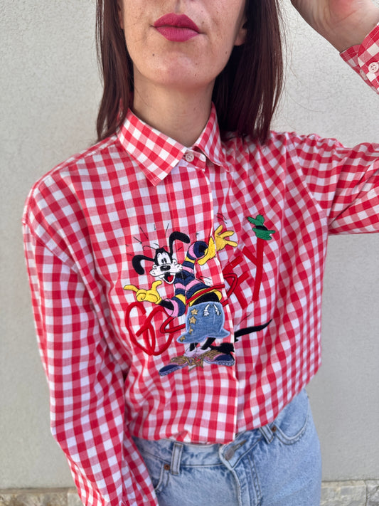 Camicia goofy vichy rosso