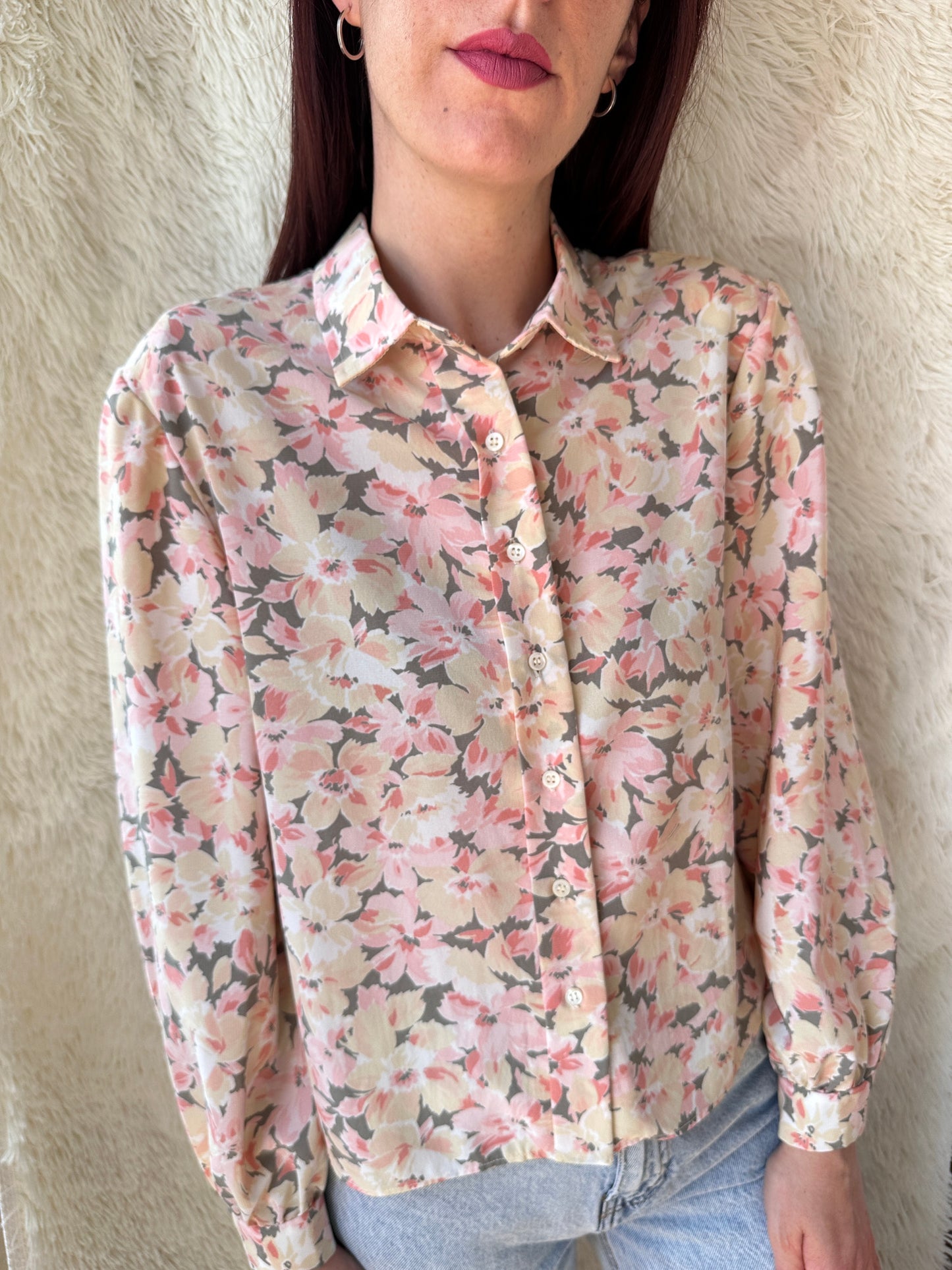 Camicia bouquet pesca