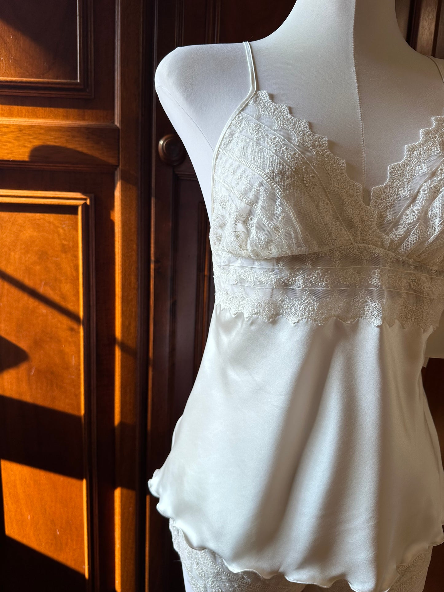 Pigiama bianco pizzo bridal