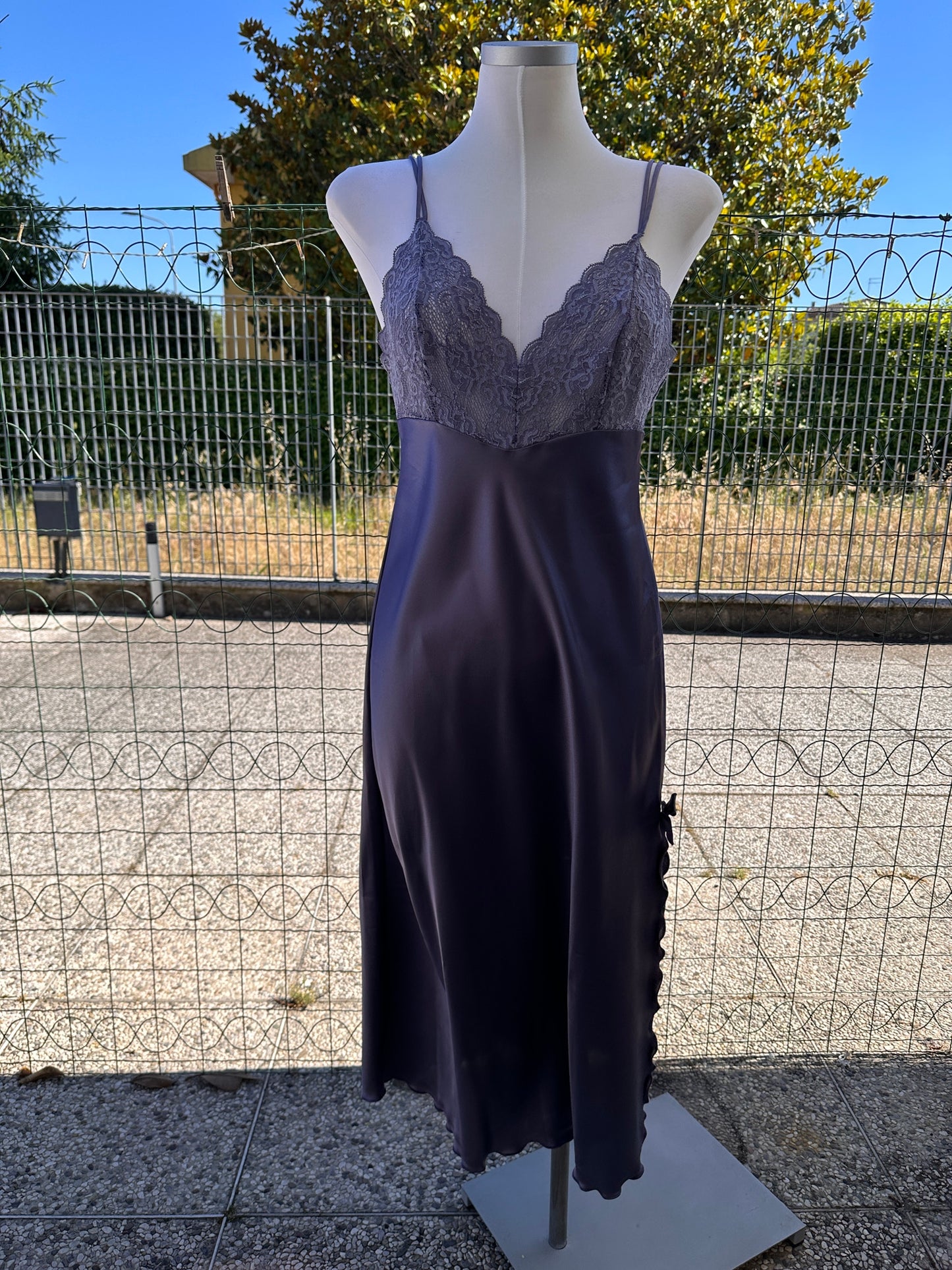 Slip dress grigio lavanda