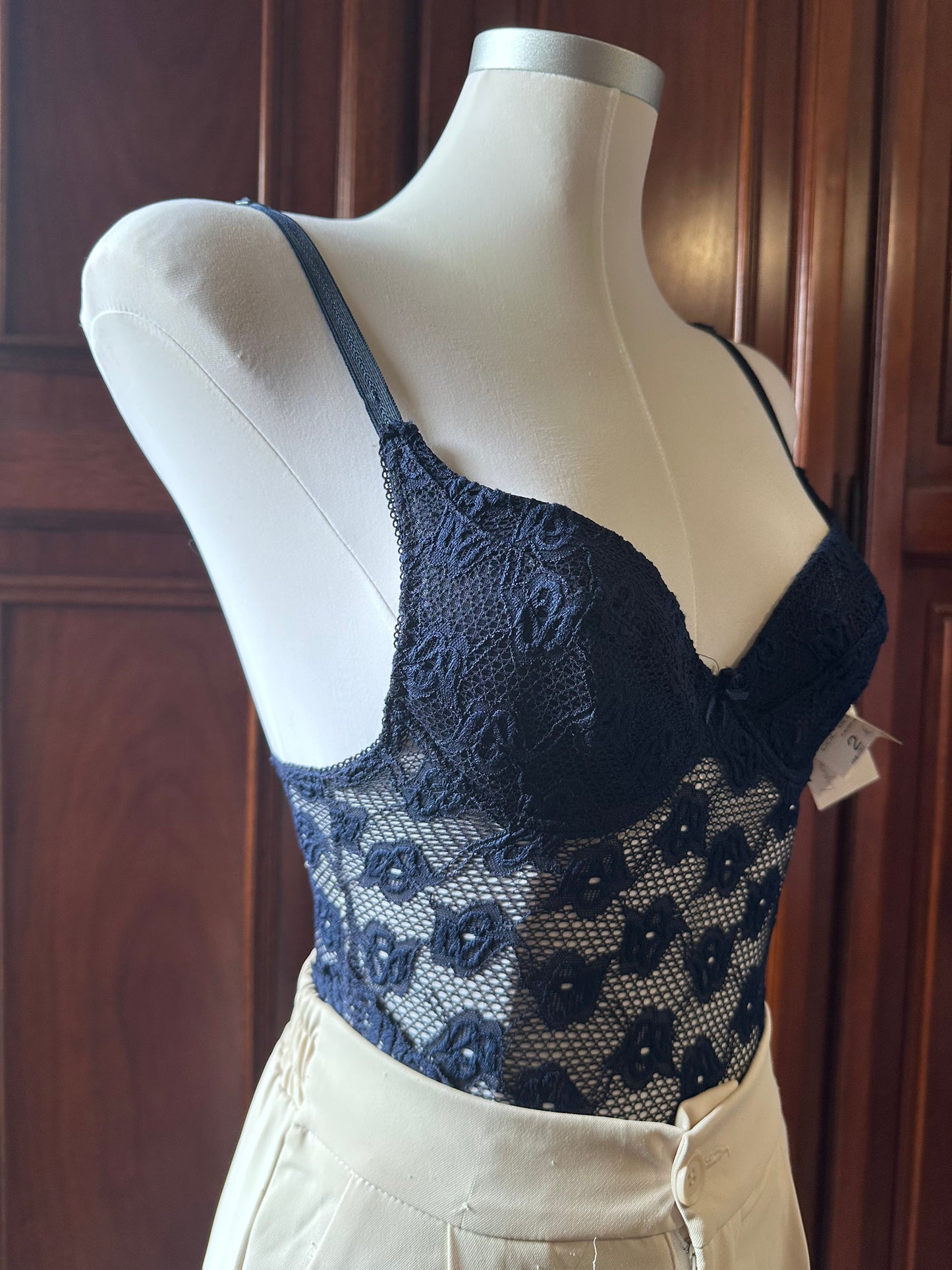 Lace bodysuit navy Marisetienne
