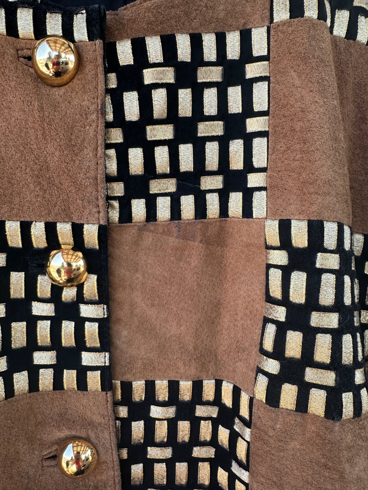 Giacca patchwork in camoscio
