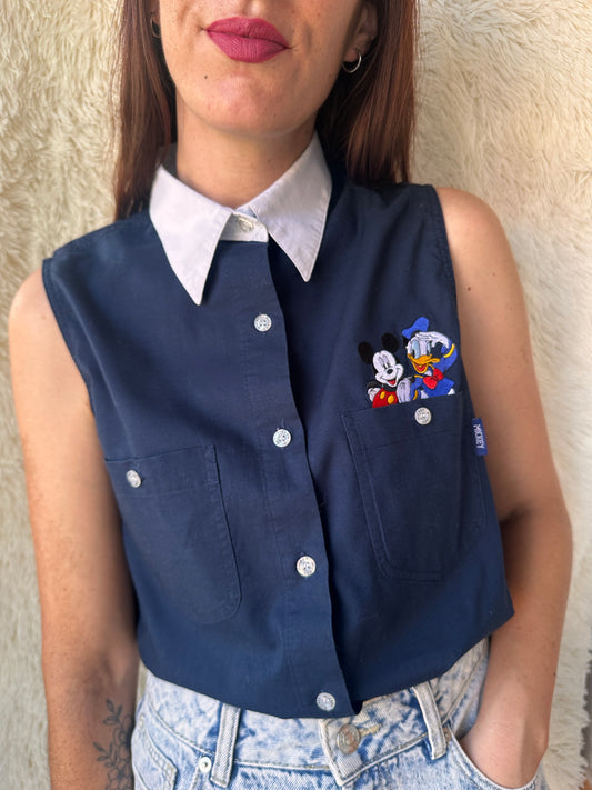Camicia smanicata vintage Mickey & Donald