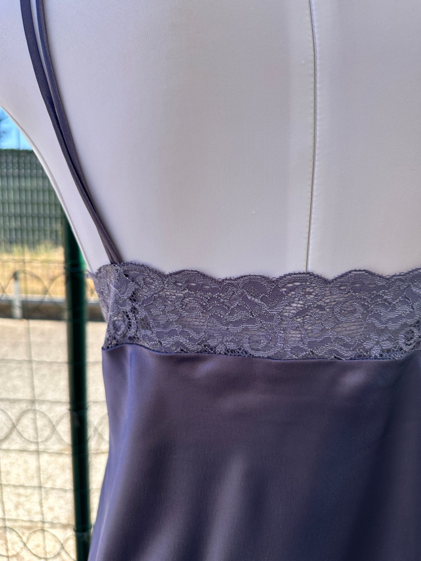 Slip dress grigio lavanda
