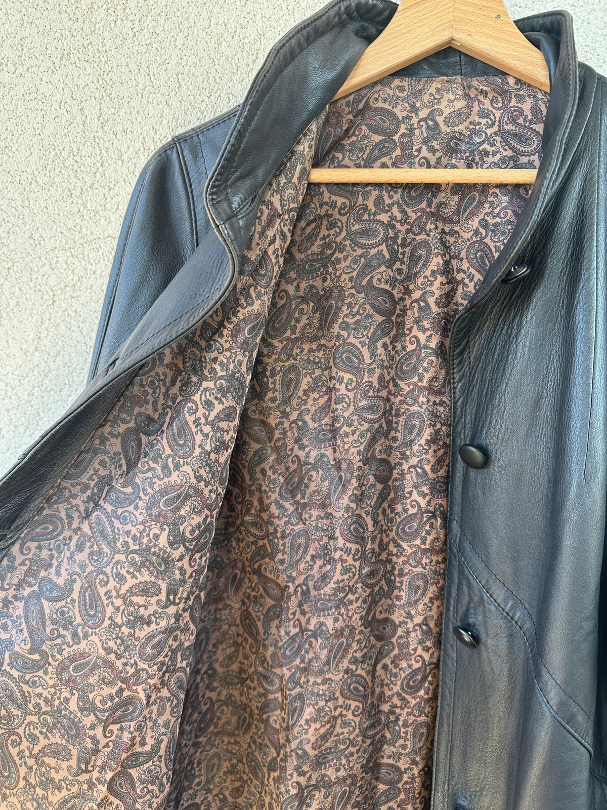 Giacca in pelle con collo alla coreana