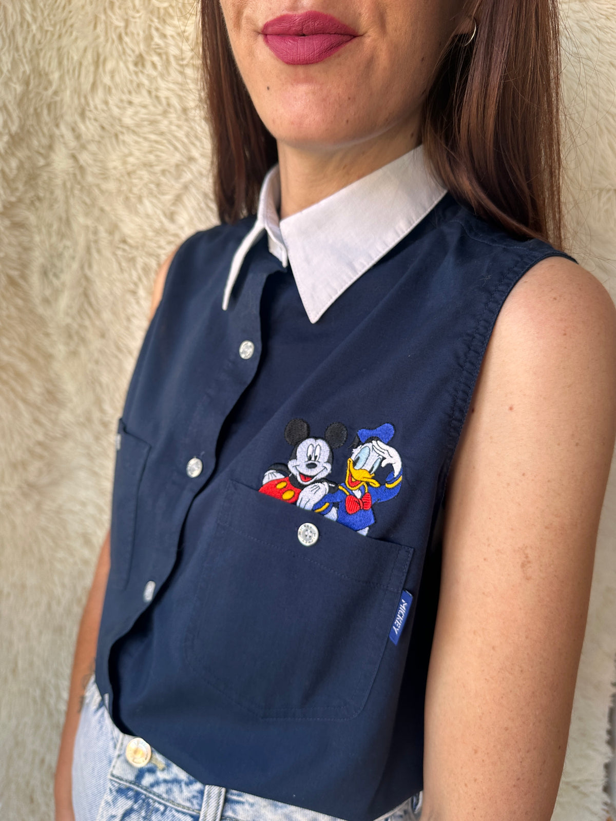 Camicia smanicata vintage Mickey & Donald
