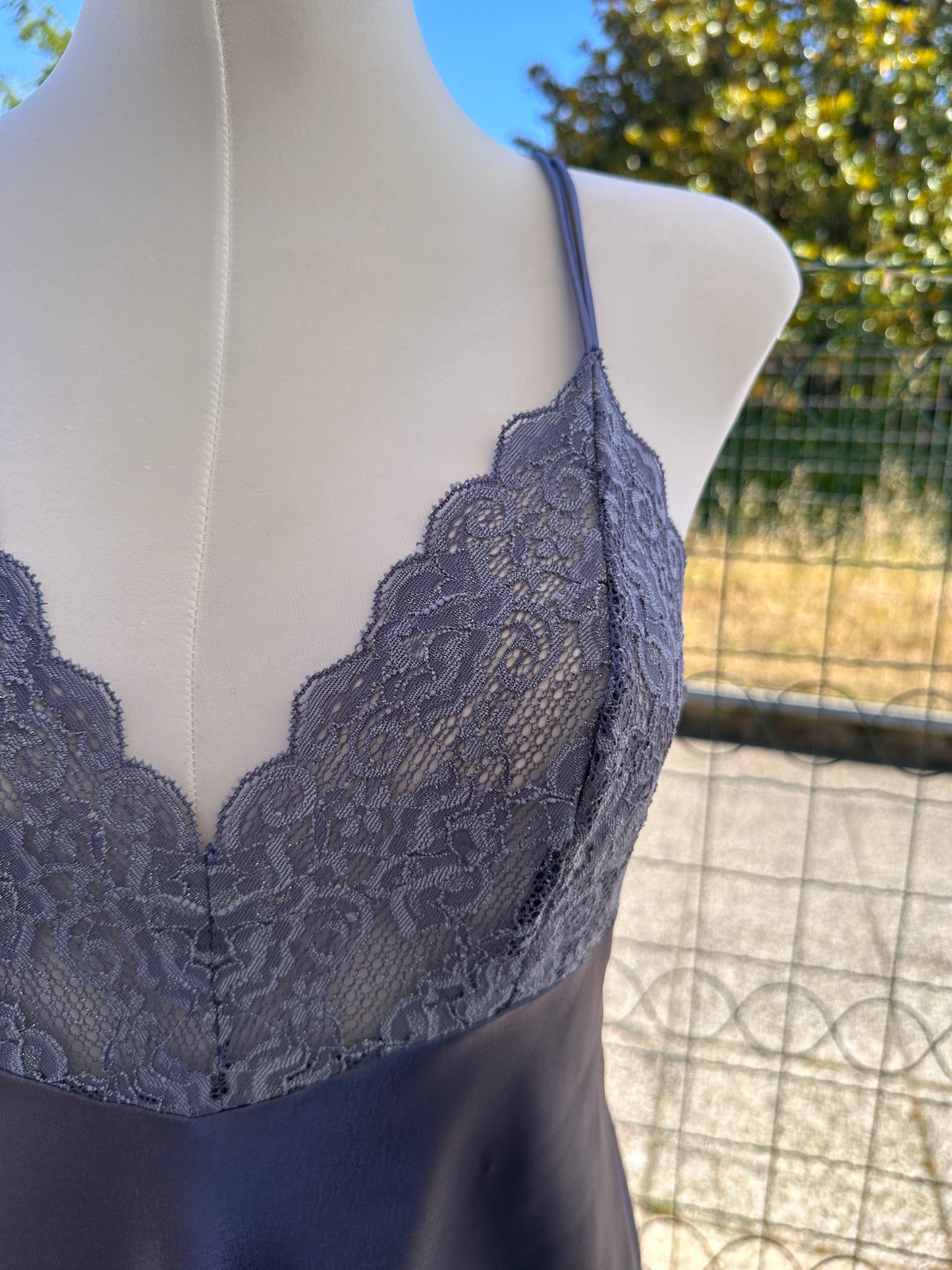 Slip dress grigio lavanda