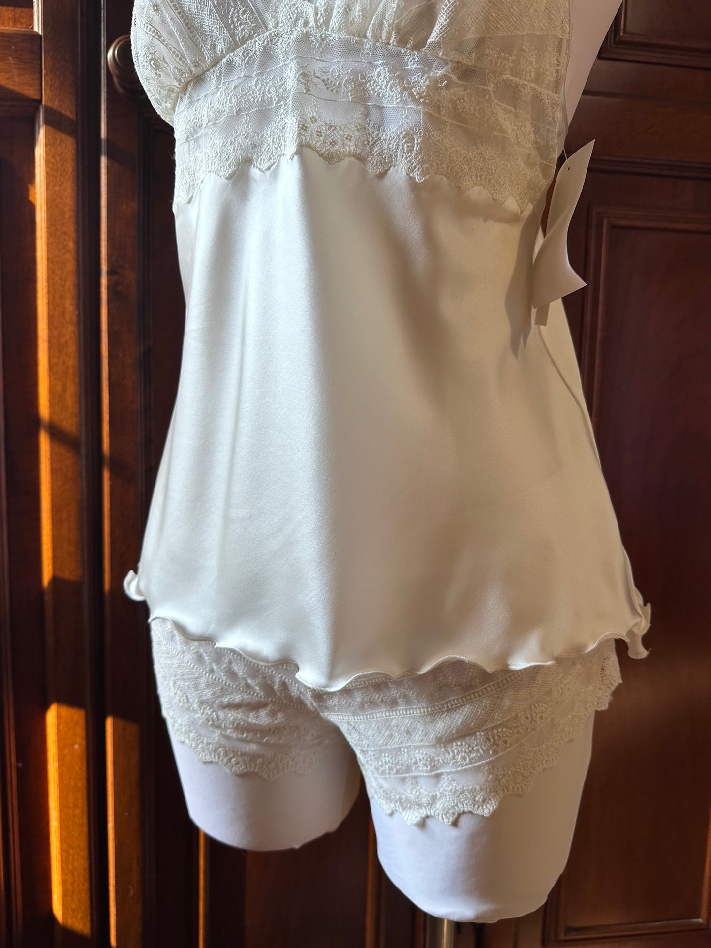 Pigiama bianco pizzo bridal