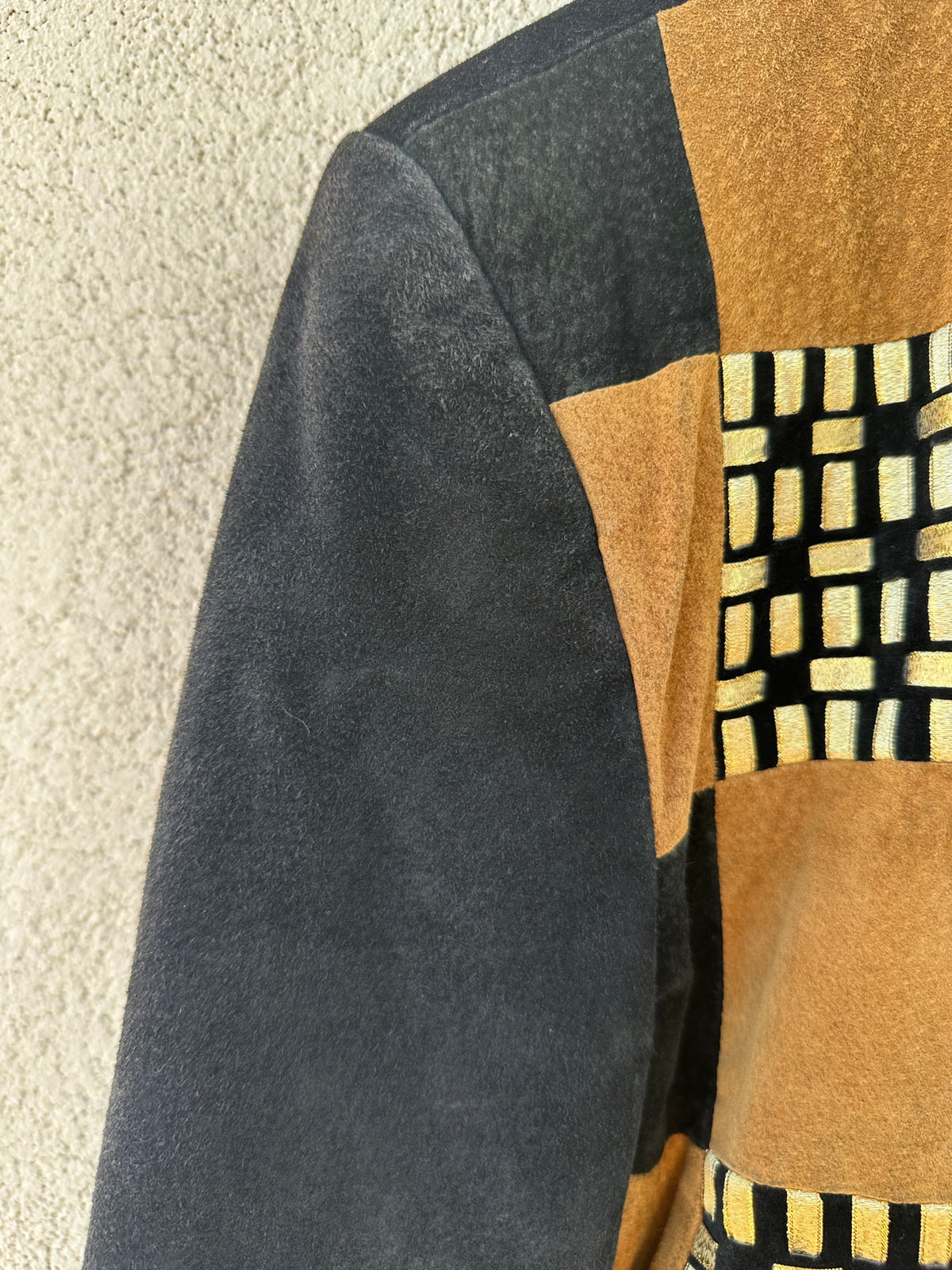 Giacca patchwork in camoscio