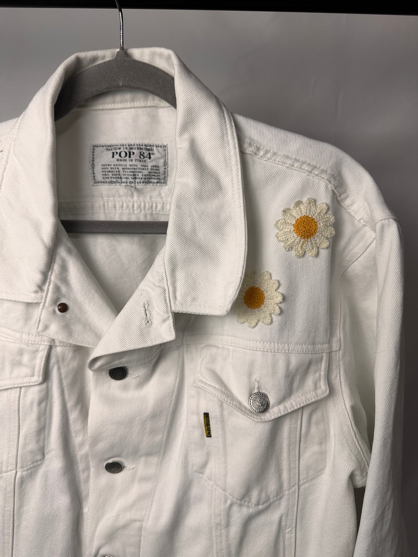Giacca denim Pop84 margherite