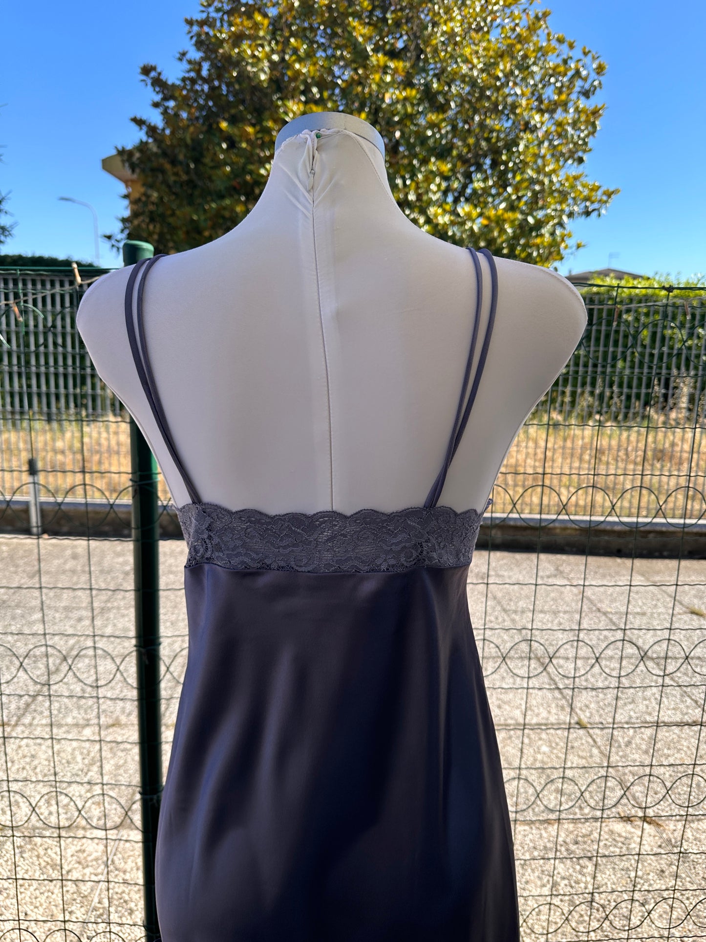 Slip dress grigio lavanda