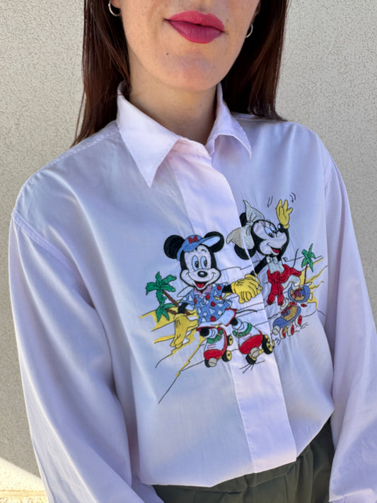 Camicia Topolino e Minnie sui pattini