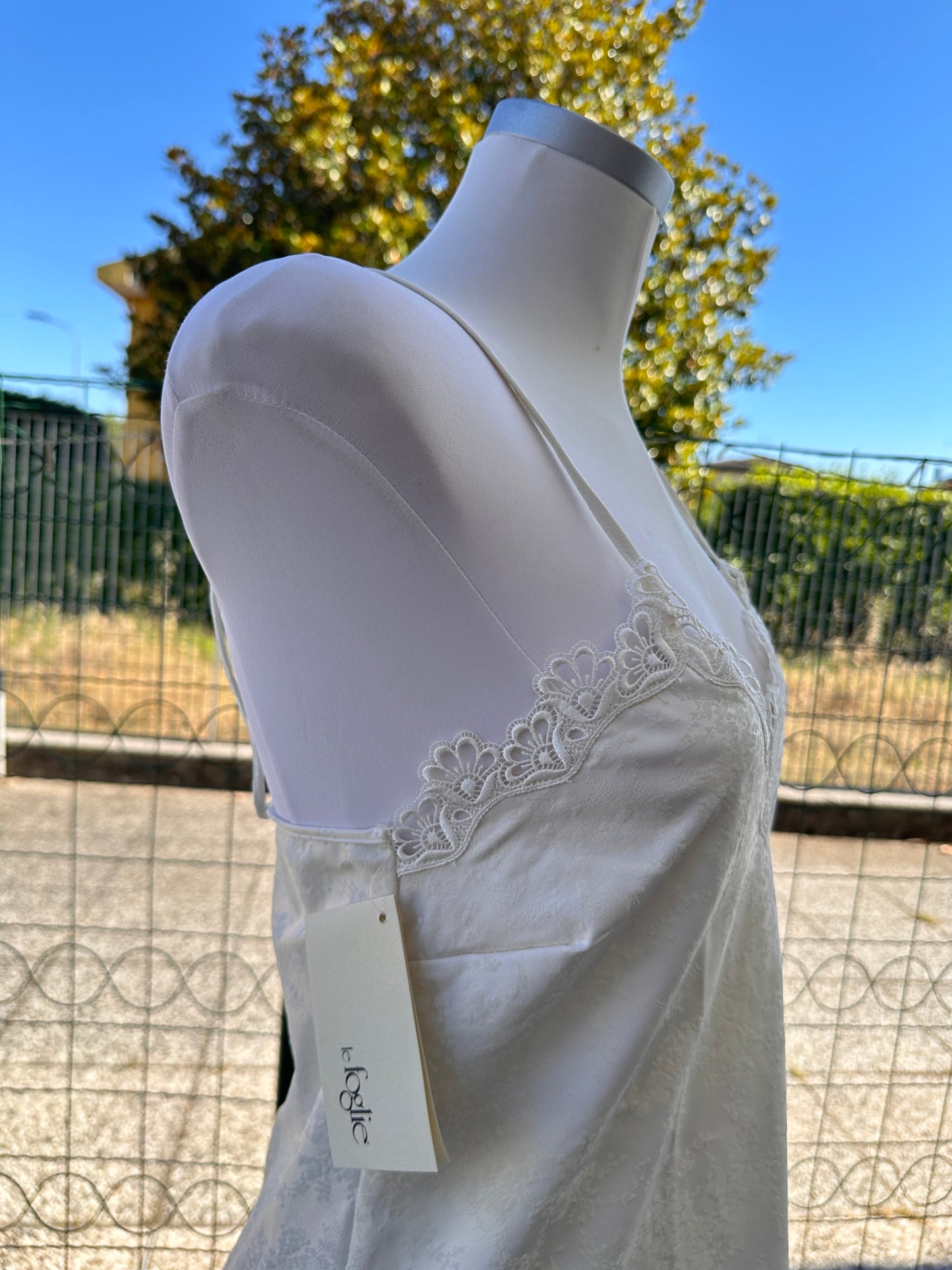 slip dress con pizzo