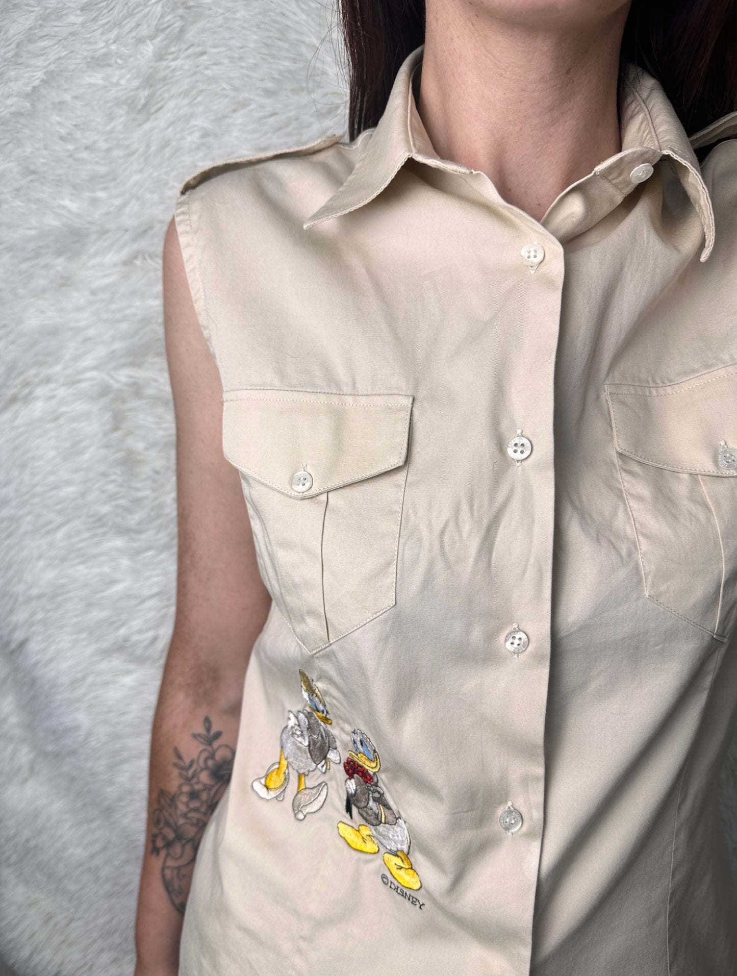 Camicia smanicata paperino e paperina
