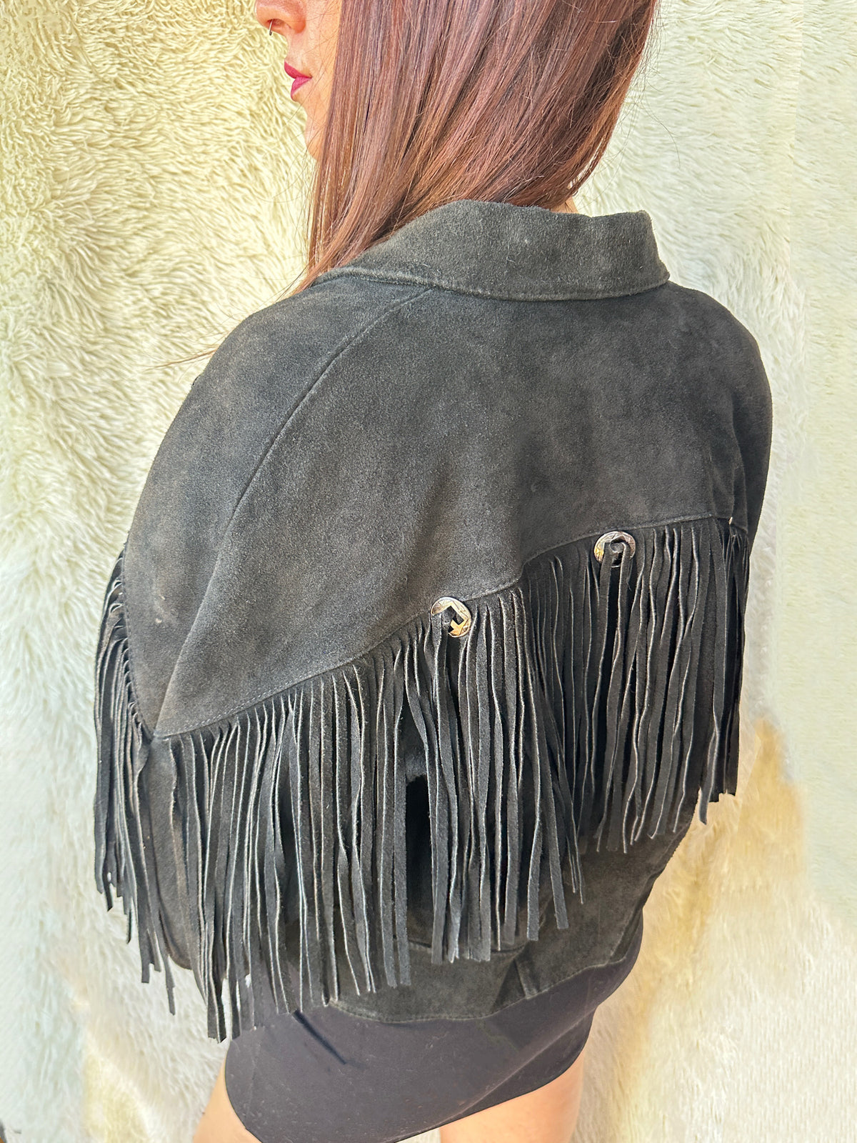 Giacca camoscio western
