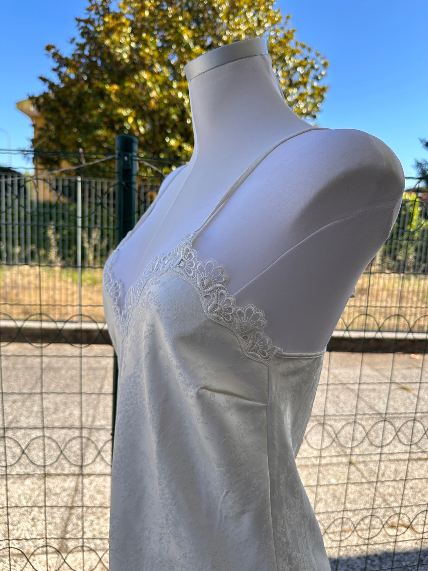 slip dress con pizzo